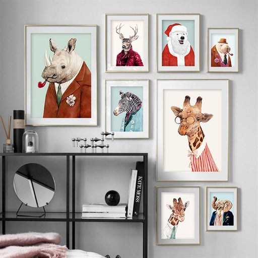 Wow Animal Business 8li Ahşap Duvar Tablo Seti
