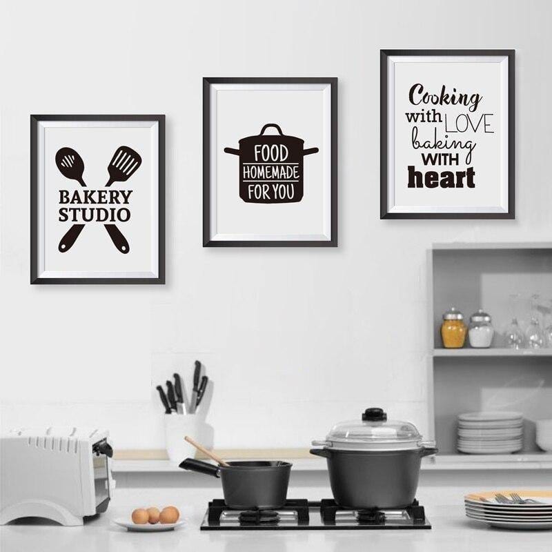 Wow Bakery Studio 3 Parça Çerçeve Görünümlü Ahşap Duvar Tablo Seti
