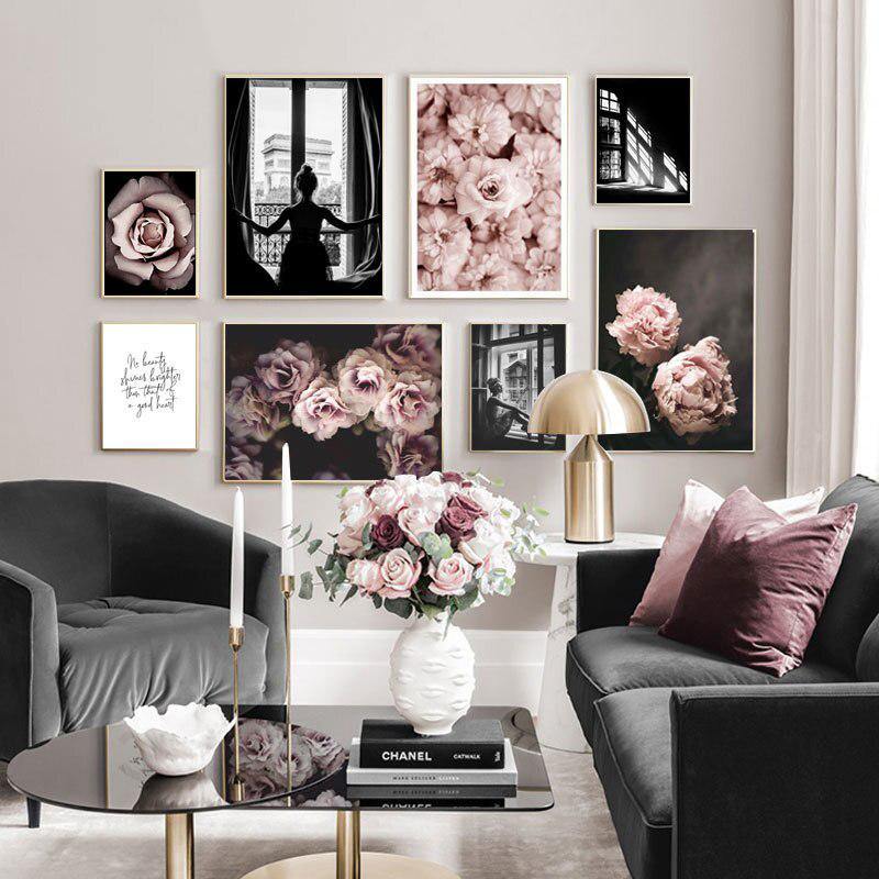 Wow Beauty 8 Parça Çerçeve Görünümlü Ahşap Duvar Tablo Seti