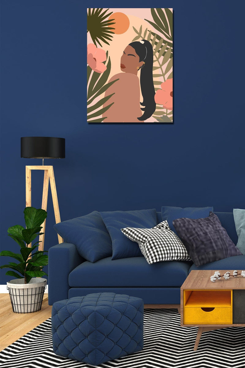 Wow Botanik Kadın Portre 30x40 Duvar Tablo