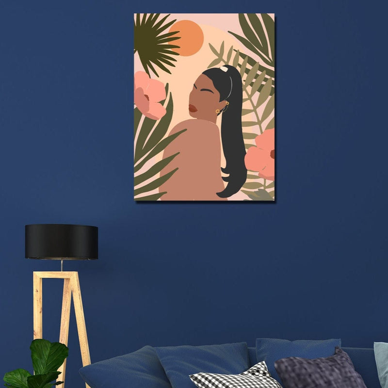 Wow Botanik Kadın Portre 30x40 Duvar Tablo