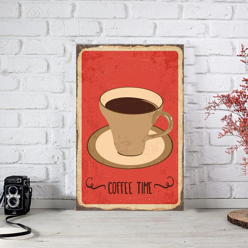 Wow Coffee Time Ahşap Duvar Posteri 30x40cm