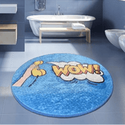 Wow Dijital Baskılı 100cm Banyo Paspas ve Halısı, Kaymaz Taban, Yıkanabilir Bonvagon