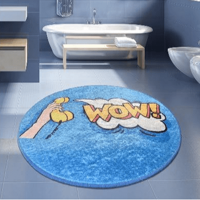 Wow Dijital Baskılı 100cm Banyo Paspas ve Halısı, Kaymaz Taban, Yıkanabilir Bonvagon