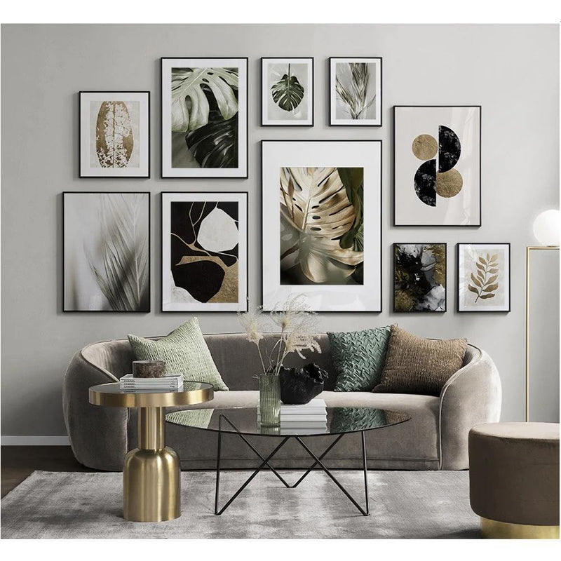 Wow Feathers 10 Parça Çerçeve Görünümlü Ahşap Duvar Tablo Seti