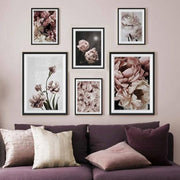 Wow Flowers 6 Parça Çerçeve Görünümlü Ahşap Duvar Tablo Seti