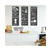Wow Kitchen Signs 6 Parça Çerçeve Görünümlü Ahşap Duvar Tablo Seti