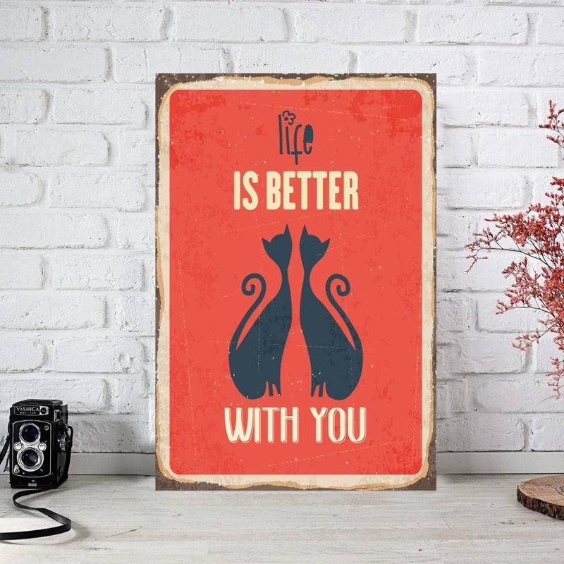 Wow Life is Better With You Ahşap Duvar Posteri 30x40cm
