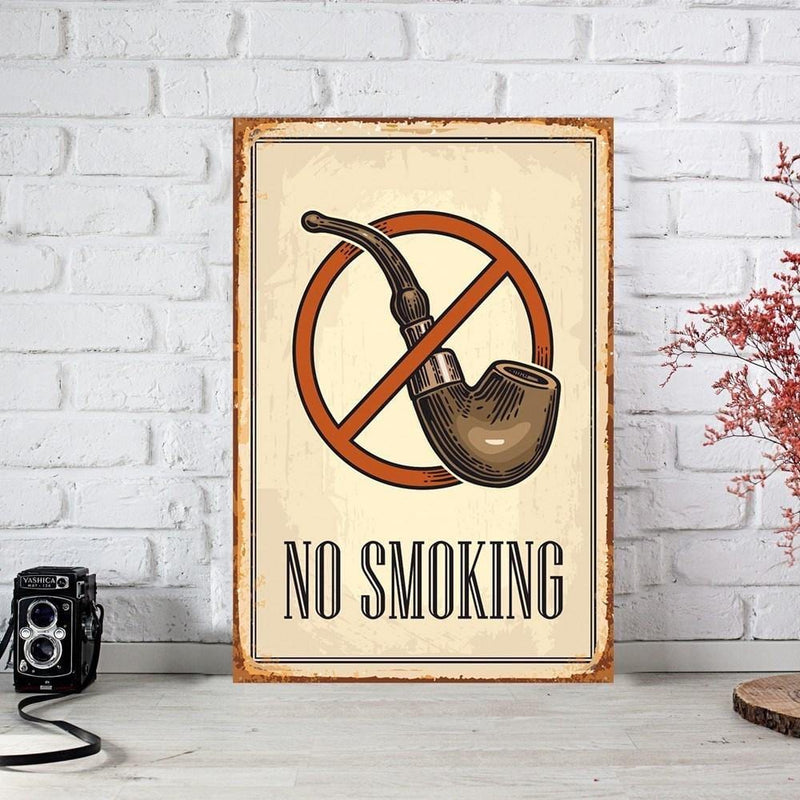 Wow No Smoking Ahşap Duvar Posteri 30x40cm