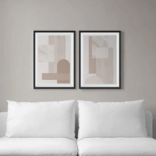 Wow Soft Cubic 2 Parça Çerçeve Görünümlü Ahşap Duvar Tablo Seti