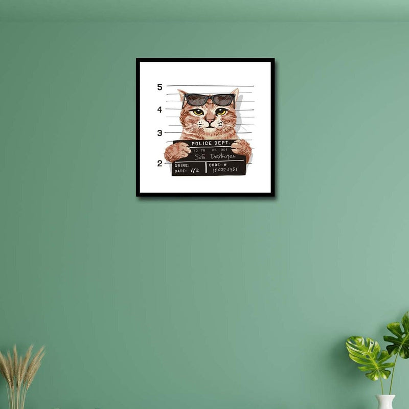 Wow Suçlu Kedi Tasarımları Dijital Baskı Duvar Tablolar
