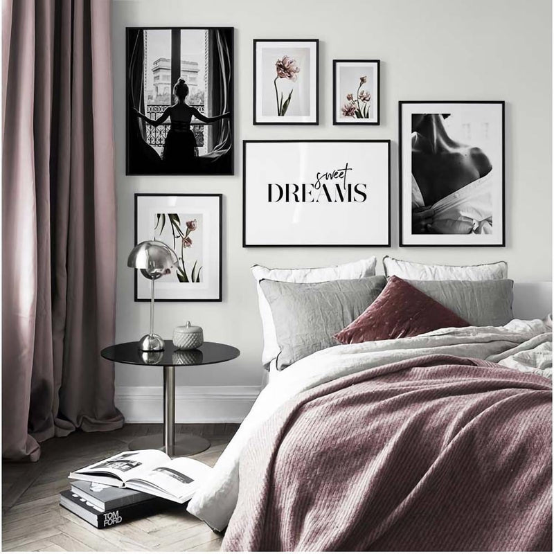 Wow Sweet Dreams Paris 6 Parça Çerçeve Görünümlü Ahşap Duvar Tablo Seti