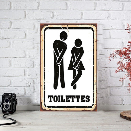Wow Toilettes Ahşap Duvar Posteri 30x40cm