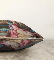 Yağlı Boya Tablo Dijital Baskılı Kadife Yastık Kırlent Kılıfı Bonvagon