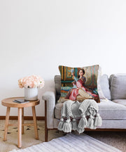 Yağlı Boya Tablo Dijital Baskılı Kadife Yastık Kırlent Kılıfı Bonvagon