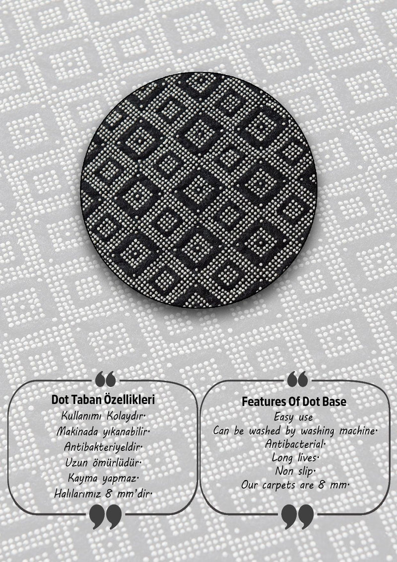 Yakamoz Dijital Baskılı Yuvarlak Banyo Halısı, Kaymaz Taban, Yıkanabilir Bonvagon