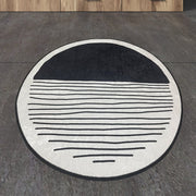 Yakamoz Dijital Baskılı Yuvarlak Banyo Halısı, Kaymaz Taban, Yıkanabilir Bonvagon