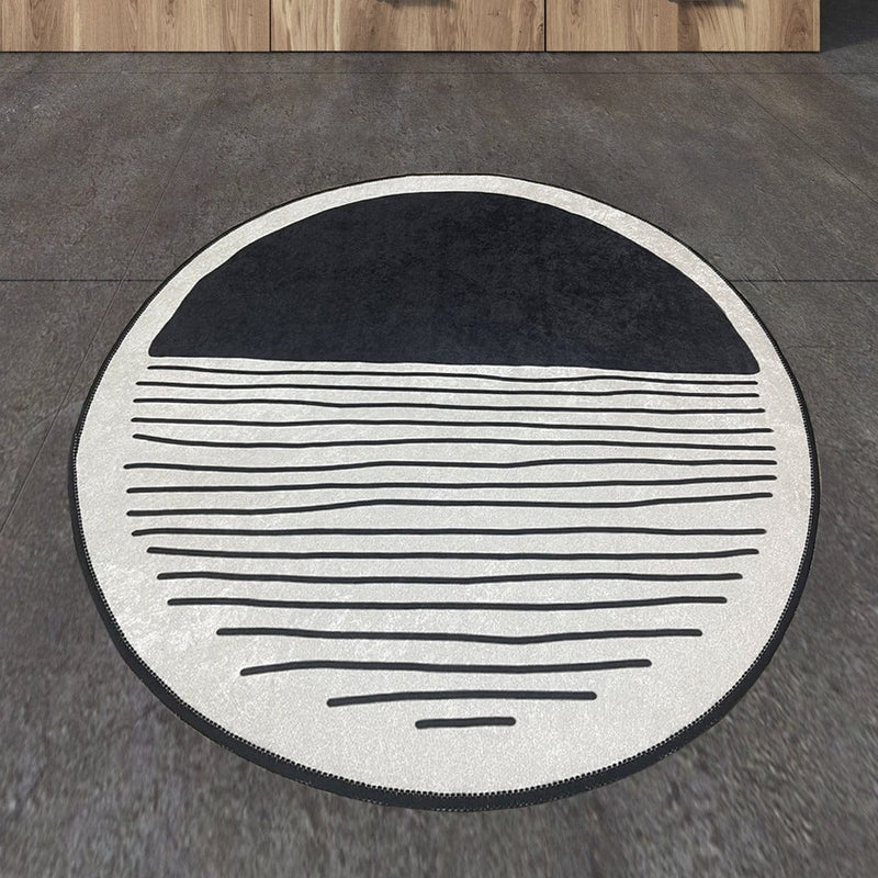 Yakamoz Dijital Baskılı Yuvarlak Banyo Halısı, Kaymaz Taban, Yıkanabilir Bonvagon