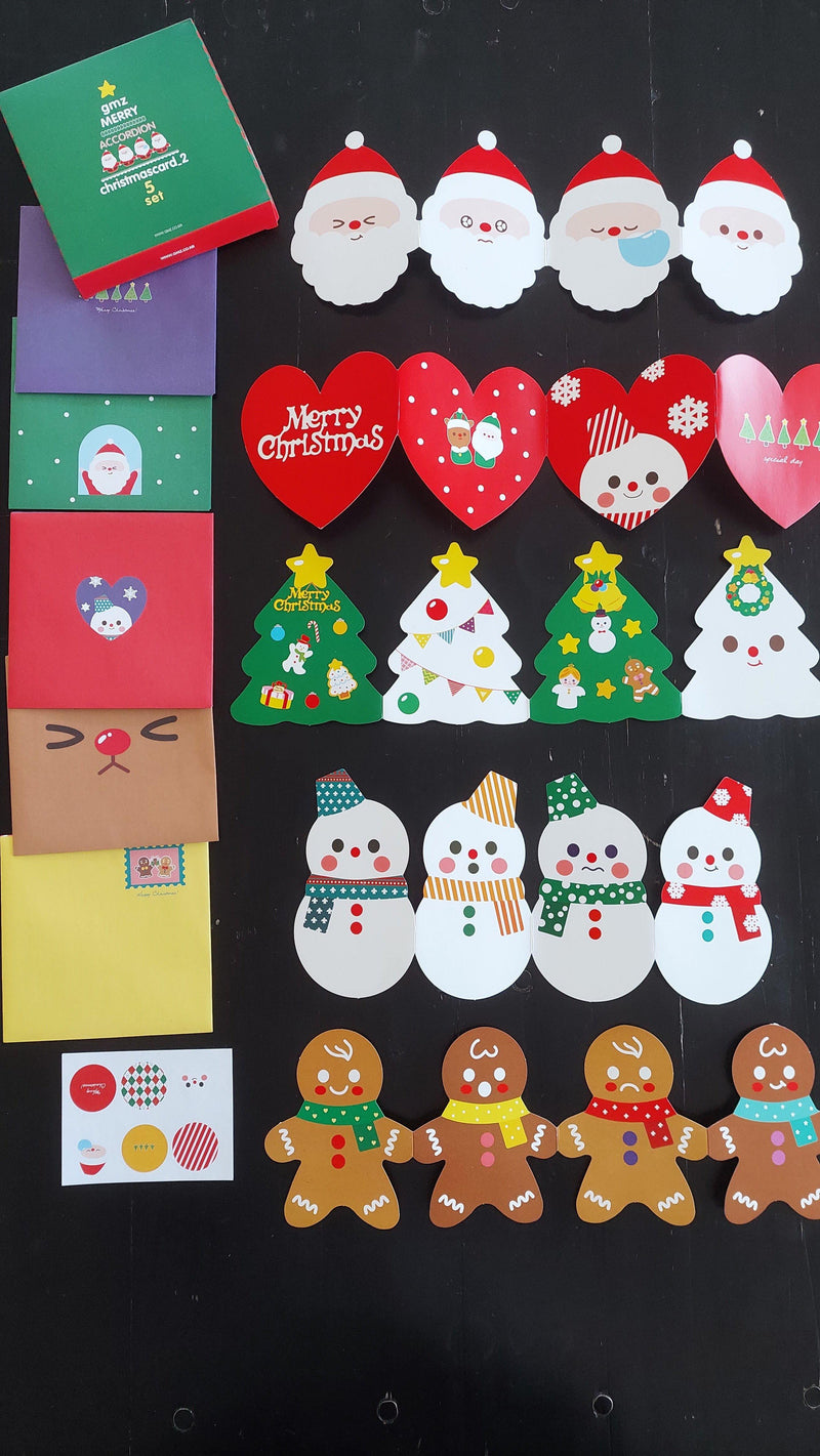 Yeni Yıl Konseptli 5 Adet Tebrik Kartı Seti Bonvagon