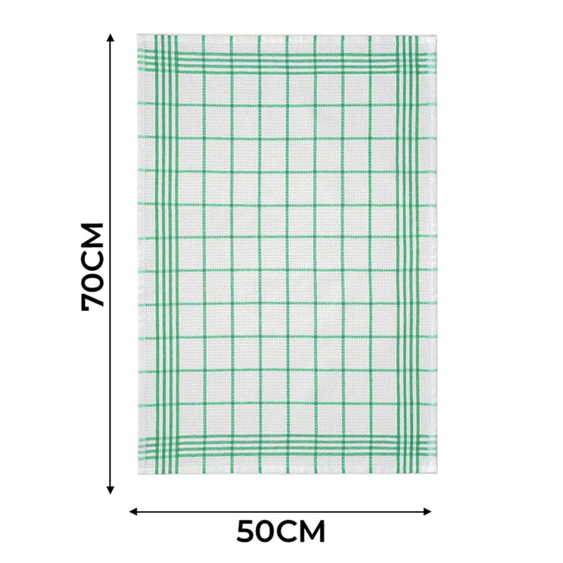 Yeşil 3lü Kareli Set Kurulama Bezi Pamuklu Mutfak Havlusu Çok Amaçlı Örtü 50x70cm Bonvagon