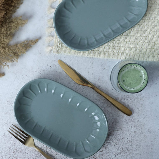 Yeşil Badem Kayık Tabak 25cm 2 Adet Bonvagon