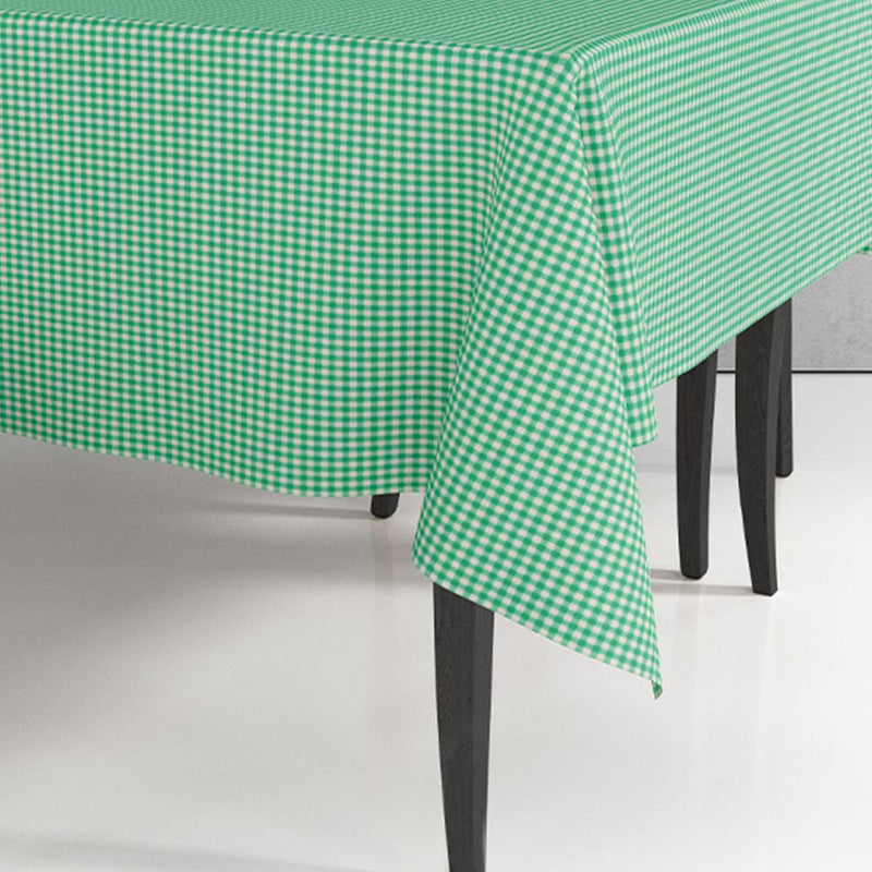 Yeşil Beyaz Pöti Kareli Masa Örtüsü %100 Pamuk 170x170cm Bonvagon