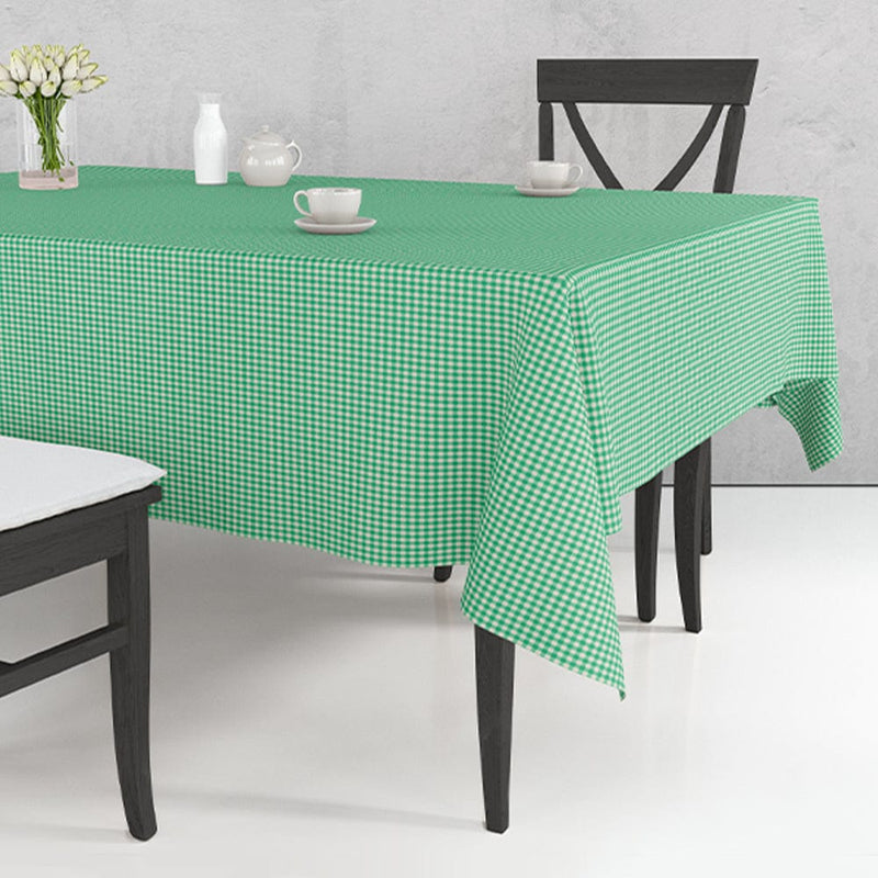 Yeşil Beyaz Pöti Kareli Masa Örtüsü %100 Pamuk 170x170cm Bonvagon