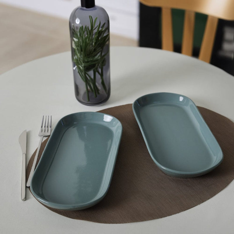 Yeşil Noyan Kayık Tabak 28cm 2 Adet