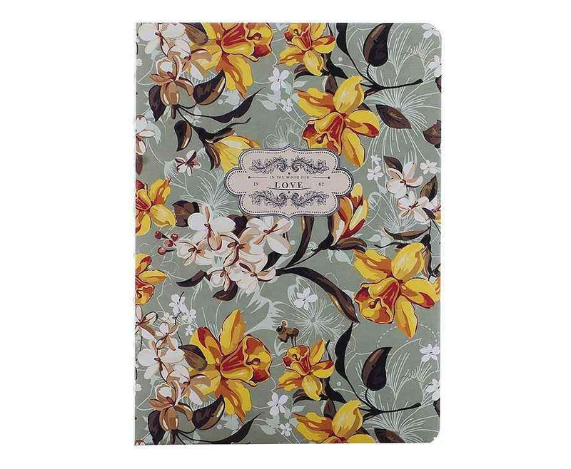 Yeşil Sarı Çiçekli Defter Bonvagon