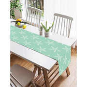 Yeşil Zeminde Krem Deniz Yıldızı Tasarımlı Dijital Baskılı Özel Tasarım Süet Runner Bonvagon