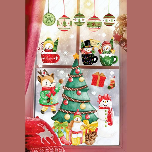 Yılbaşı Ağacı Sarkıtlar ve Sevimli Figürler Yeni Temalı Sticker Seti Bonvagon