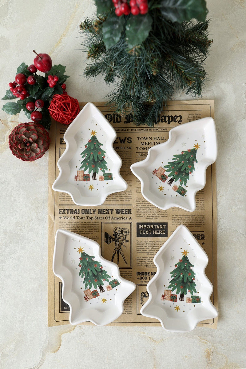 Yılbaşı Çam Çerezlik Seti 17 Cm - 4 Adet Bonvagon