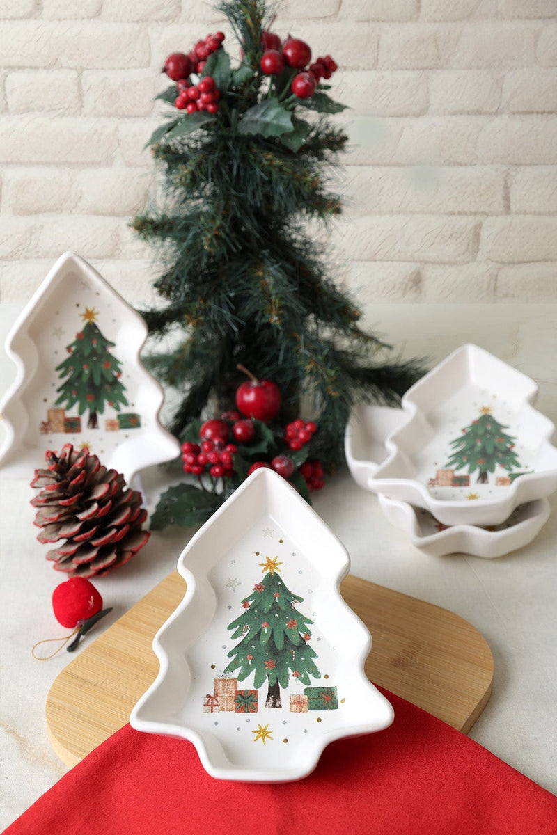 Yılbaşı Çam Çerezlik Seti 17 Cm - 4 Adet Bonvagon