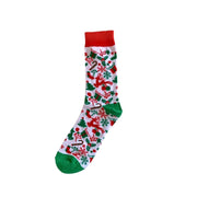 Yılbaşı Desenli Geyik Çam Ağacı Beyaz Kırmızı Yeşil Çorap 36-41 Bonvagon