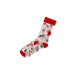 Yılbaşı Desenli Kokina Çiçeği Baston Şeker Beyaz Kırmızı Renkli Çorap  36-41 Bonvagon