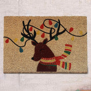 Yılbaşı Geyik Doğal Koko Hindistan Cevizi Kapı Önü Paspas 60x40cm Bonvagon