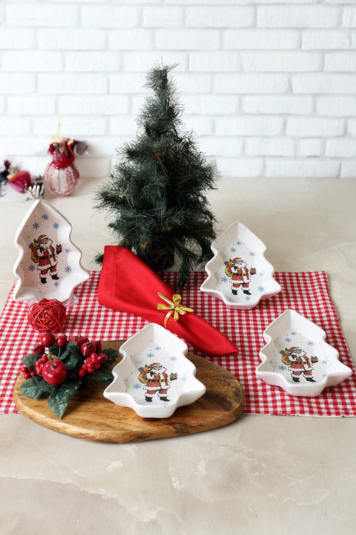 Yılbaşı Noel Baba Çerezlik Seti 17 Cm 4'lü Bonvagon