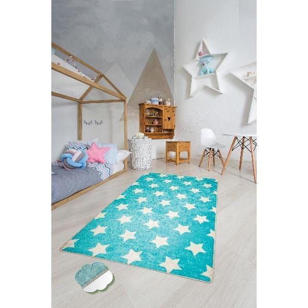 Yıldız Yıkanabilir Antibakteriyel Çocuk Halısı, Kaymaz Taban, Yıkanabilir Bonvagon