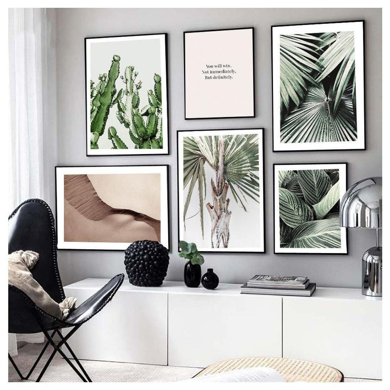 You Will Win 6 Parça Çerçeve Görünümlü Ahşap Tablo Seti Bonvagon