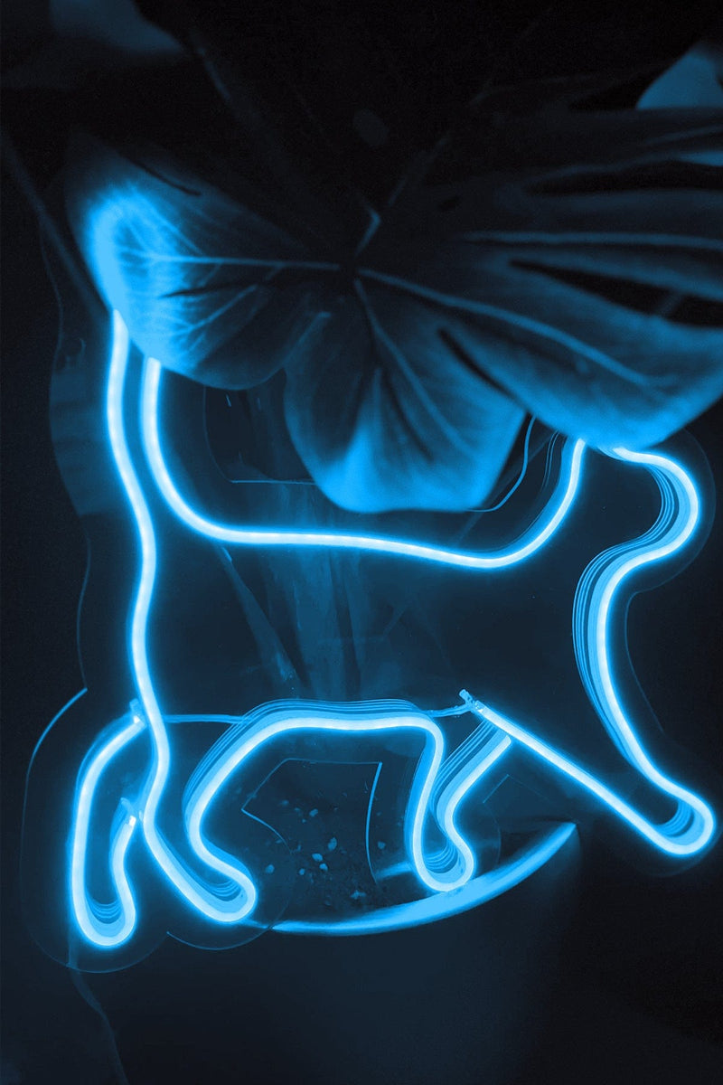 Yürüyen Kedi Silüeti Şeklinde Neon LED Aydınlatma Işıklı Tablo Duvar Dekorasyon