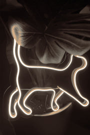 Yürüyen Kedi Silüeti Şeklinde Neon Led Işıklı Tablo Duvar Dekorasyon Bonvagon