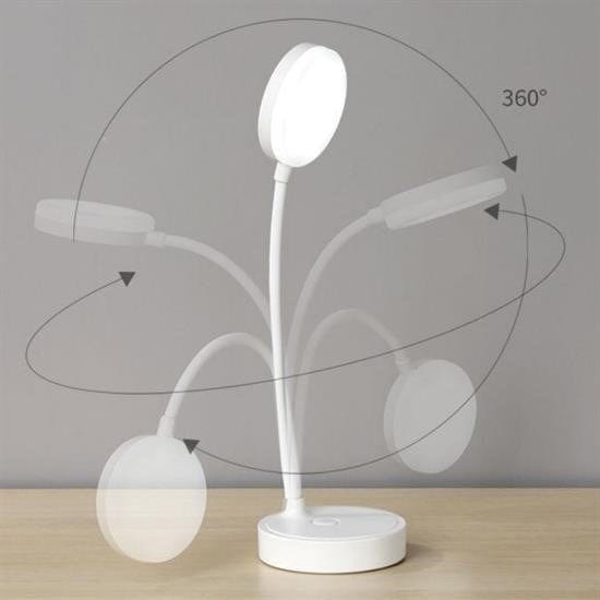 Yuvarlak Dokunmatik 3 Kademeli USB Şarjlı 360 Derece LED Masa Lambası Bonvagon