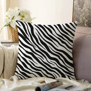 Zebra Desenli Dijital Baskılı Modern Raşel Kadife Yastık Kırlent Kılıfı Bonvagon
