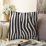 Zebra Desenli Dijital Baskılı Modern Raşel Kadife Yastık Kırlent Kılıfı Bonvagon