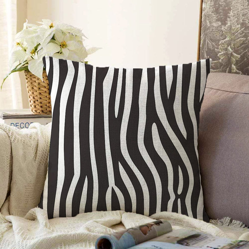 Zebra Desenli Dijital Baskılı Modern Raşel Kadife Yastık Kırlent Kılıfı Bonvagon