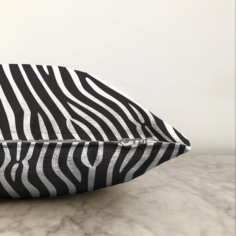 Zebra Desenli Dijital Baskılı Modern Raşel Kadife Yastık Kırlent Kılıfı Bonvagon