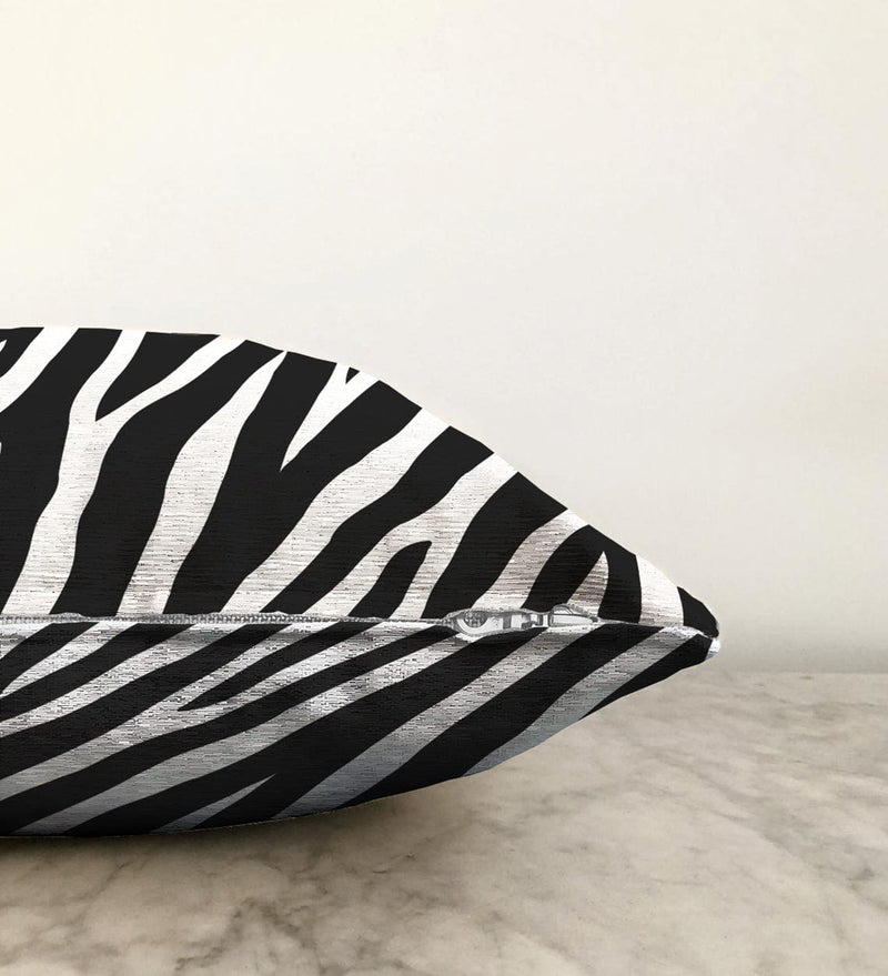 Zebra Desenli Modern Raşel Kadife Yastık Kırlent Kılıfı Bonvagon