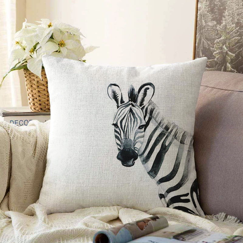 Zebra Özel Tasarım Dijital Baskılı Raşel Kadife Yastık Kırlent Kılıfı