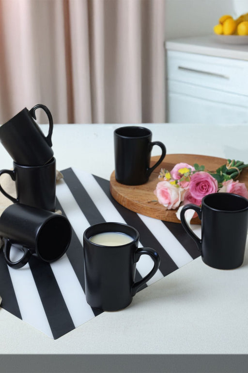 Zen Siyah Kupa Seti - 6'lı Mat 8 Cm Bonvagon