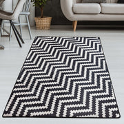 Zickzack Dijital Baskılı Halı, Kaymaz Taban, Yıkanabilir Bonvagon